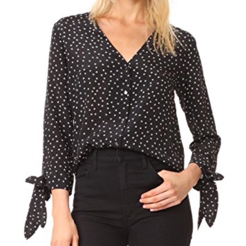 Madewell 💯 Silk ⭐️ Print Tie Sleeve Top